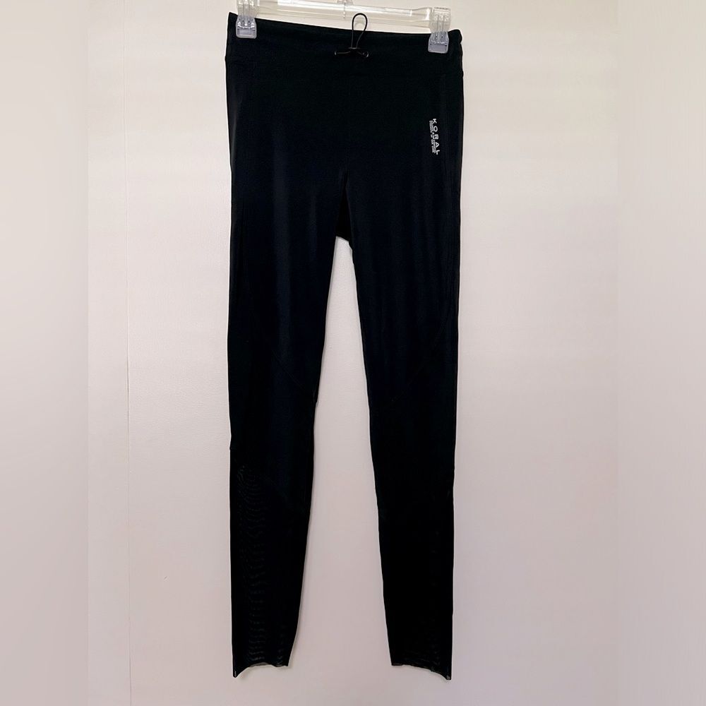 Koral Black Leggings - Sheer Leg Detail, Size Small, Raw Hem